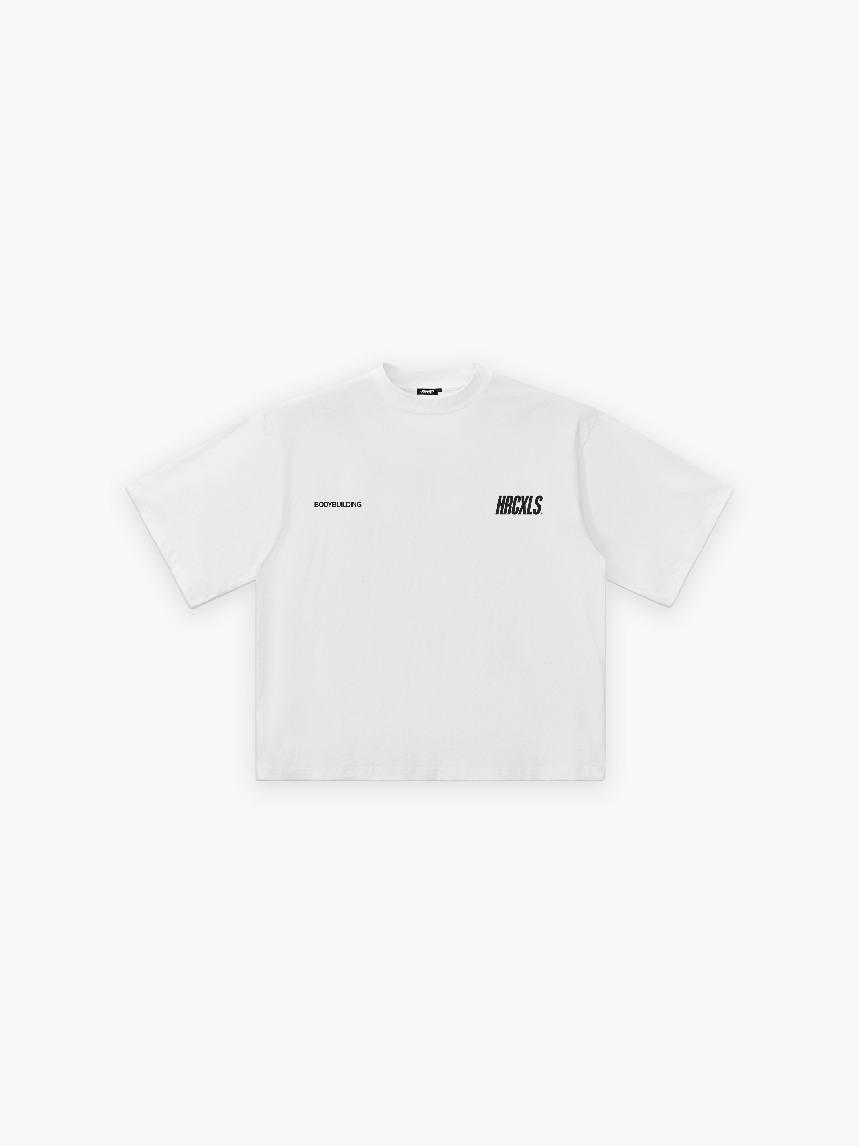HERCXLES 2026: HRCXLS Bodybuilding Giant T-Shirt - White front flat lay